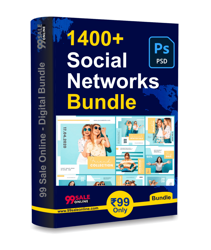 1400+ Social Networks Design Bundle (PSD File) Only ₹99
